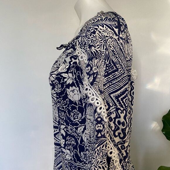 Alice & Trixie 100% Silk mixed floral geometric print blouse - Picture 5 of 13